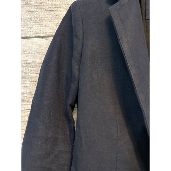 J.Crew Navy Linen Professional Blazer Size 0 - Picture 2 of 4